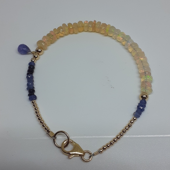 COPY - Opal( welo Ethiopian) blue sapphire tanzanite 24 k - Picture 6 of 8